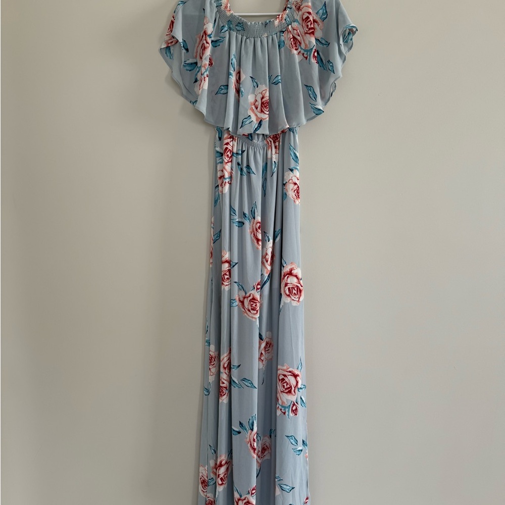Show Me Your MuMu Blue Floral Maxi Dress